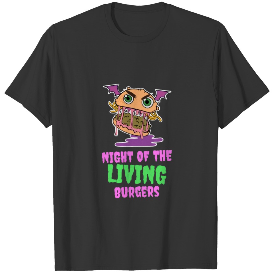 Night Of The Living Burgers Horror Halloween T Shirts