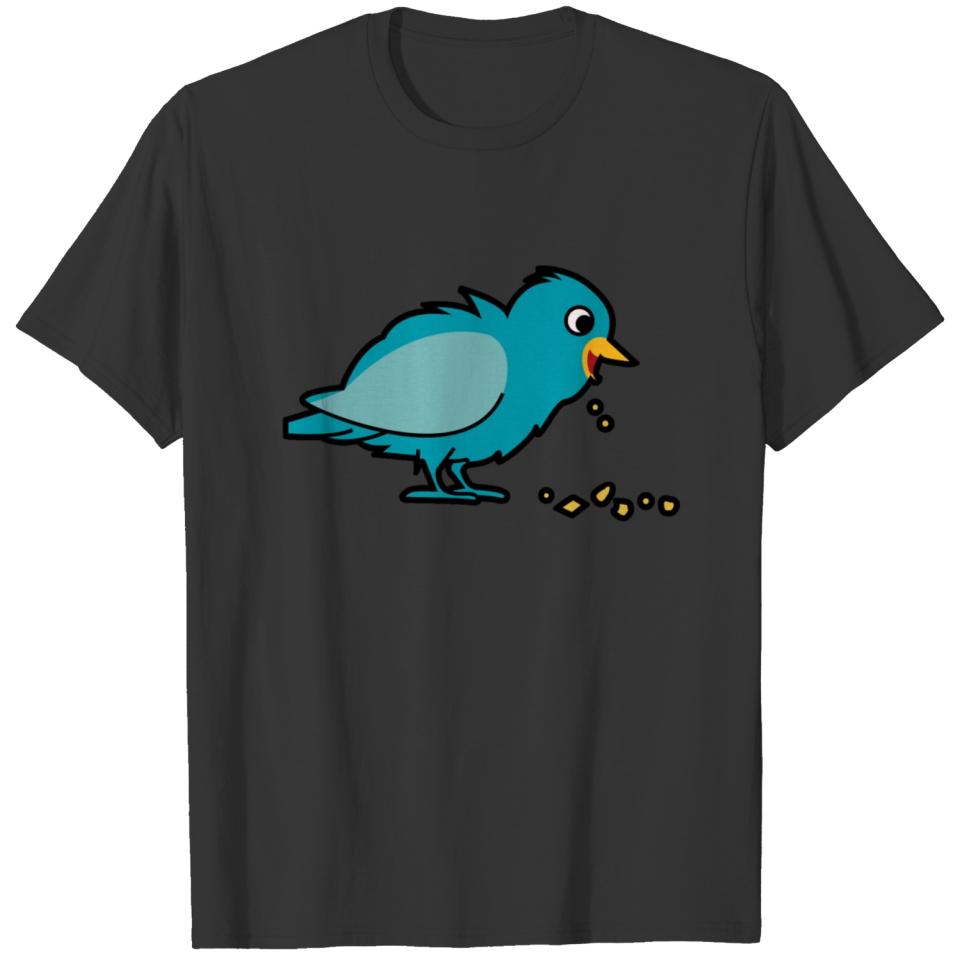 bird eating shirt memes funny birds present T-shirt