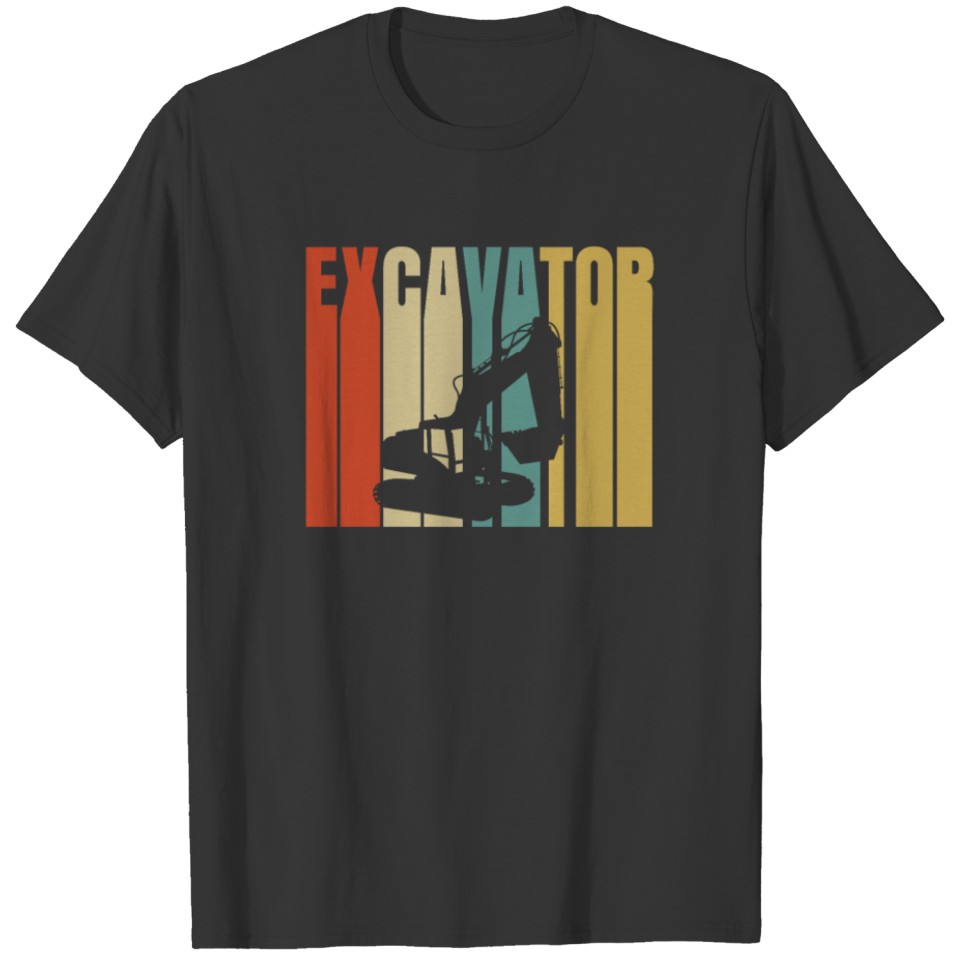 Excavator driving construction site construction w T-shirt