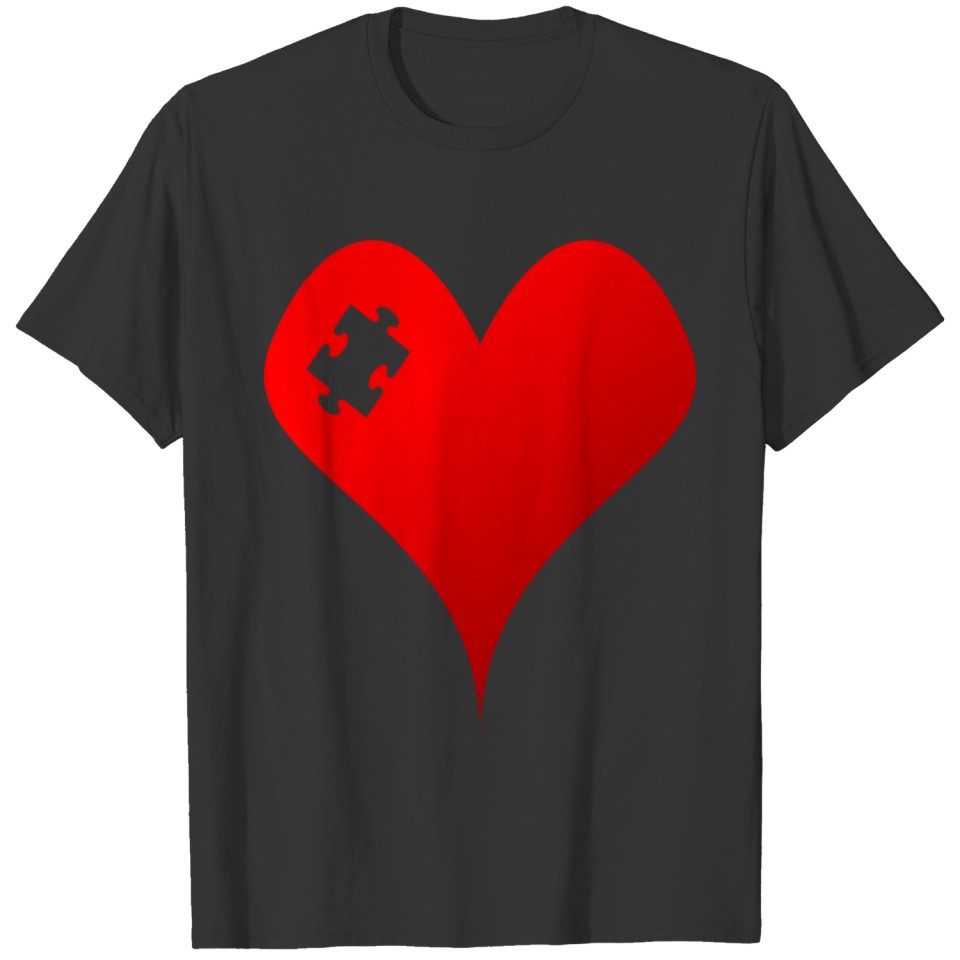 Partner Couple Heart Puzzle Gift Valentines Day T-shirt