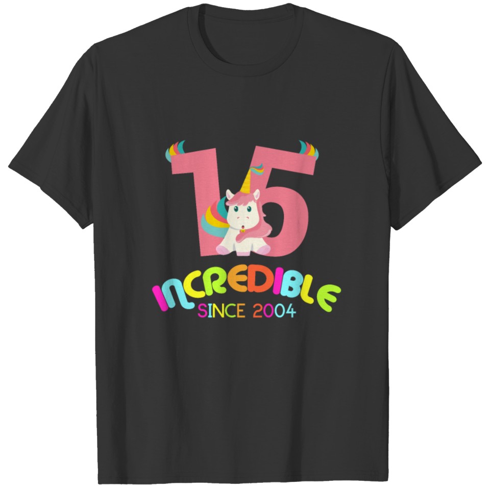 15th Birthday Celebration Gift Incredible Since T-shirt
