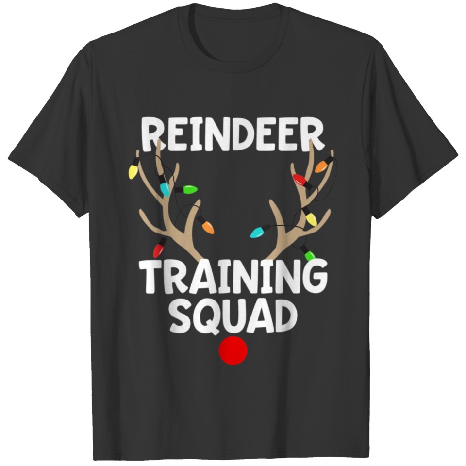 Christmas Running T Shirt Reindeer Training Squad T-shirt