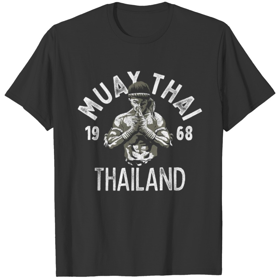 Muay Thai Thailand Vintage Tiger Fighter Training T Shirts