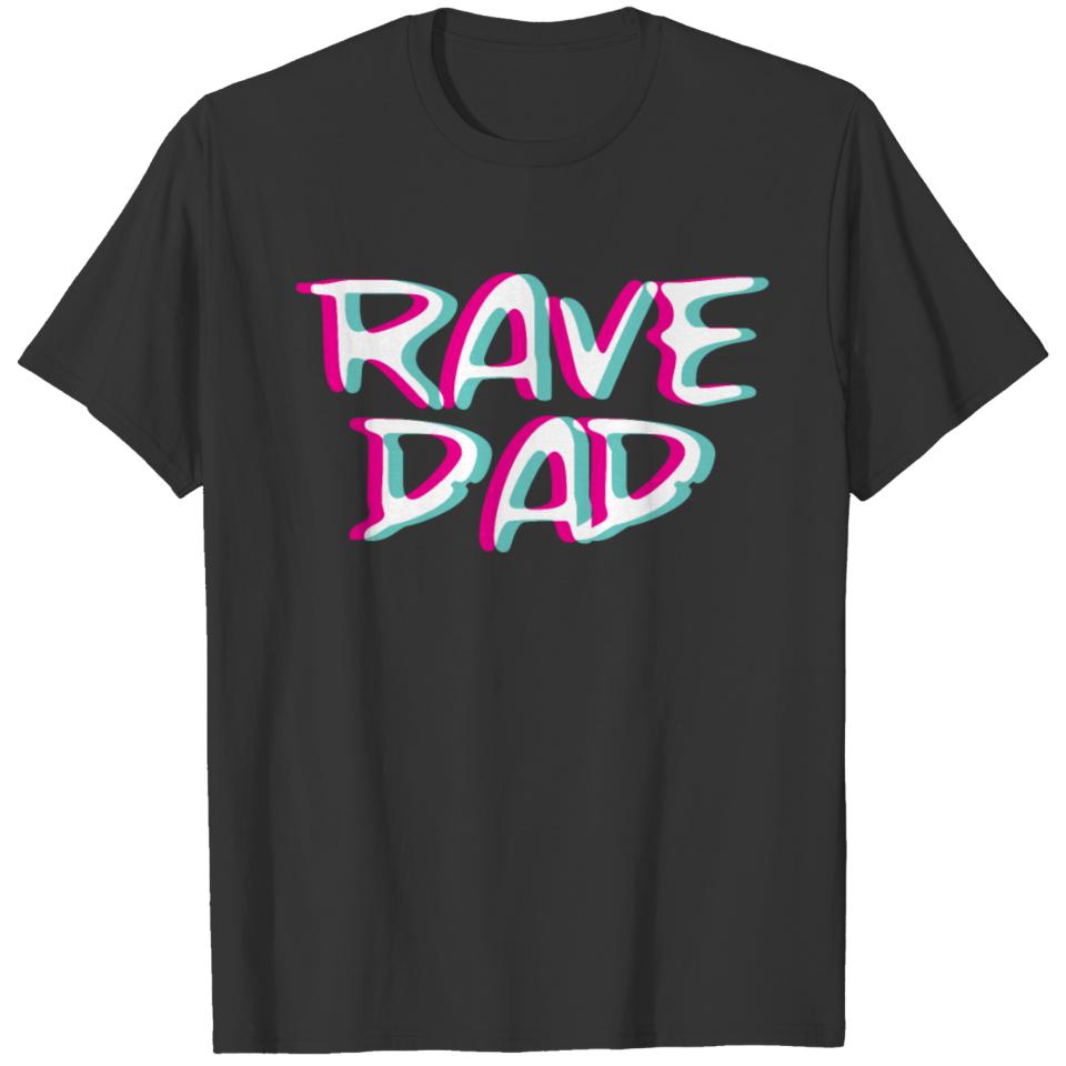 Techno Rave Dad Trippy Glitch Music Hardstyle Tekk T-shirt