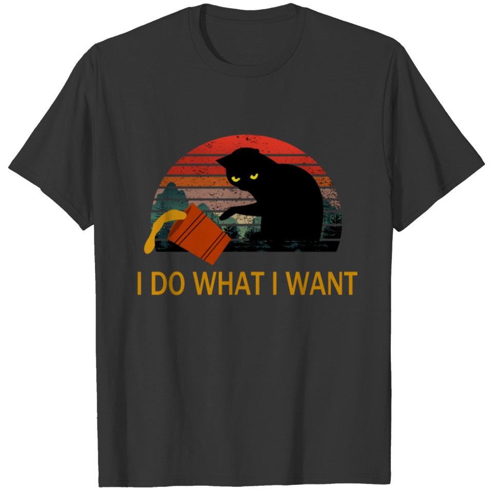 i do what i want funny black cat awesome gift T-shirt