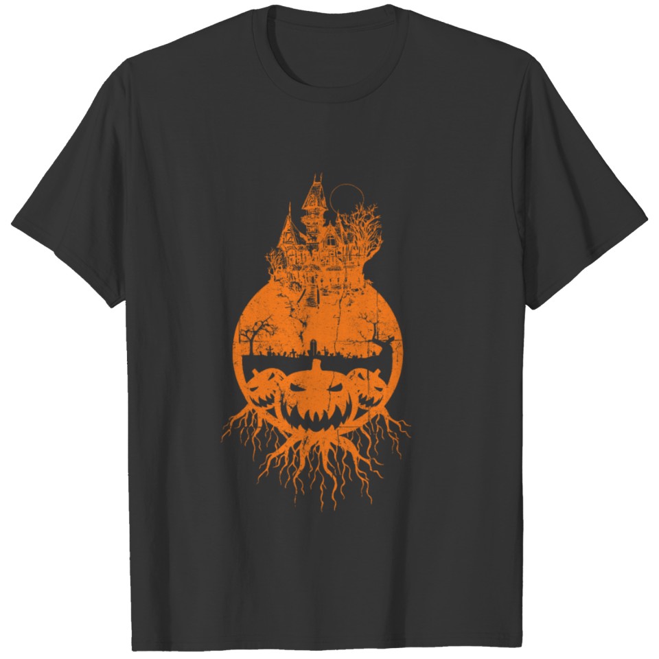 Halloween Jack O'Lantern Haunted House Creepy T-shirt