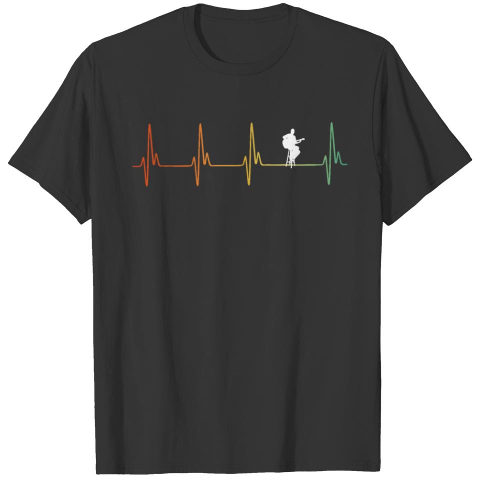 Hipster Guitar Heartbeat T-shirt