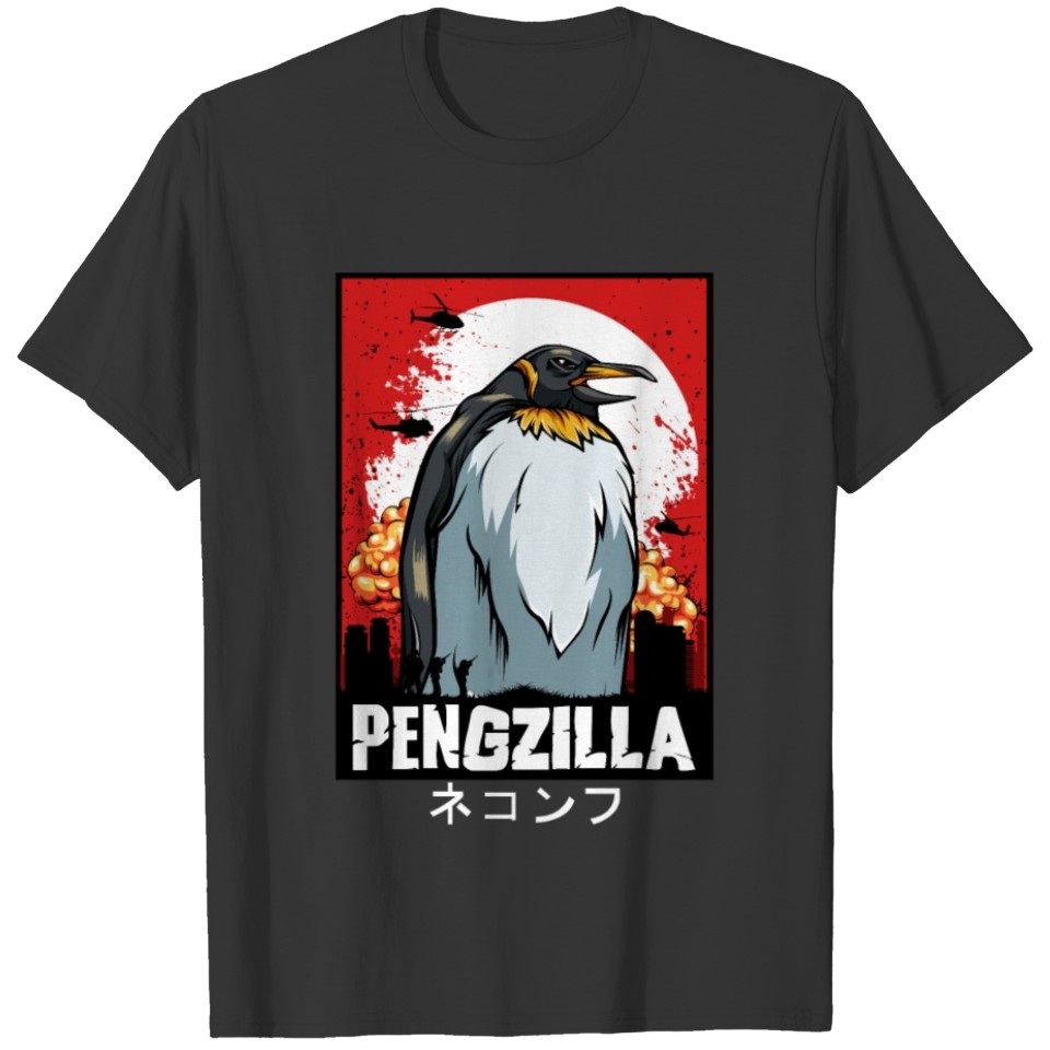 Pengzilla Funny Parody Penguins Gift T-shirt