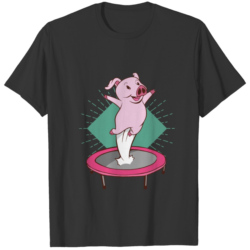 Trampoline Piggie is jumping and having fun T-shirt