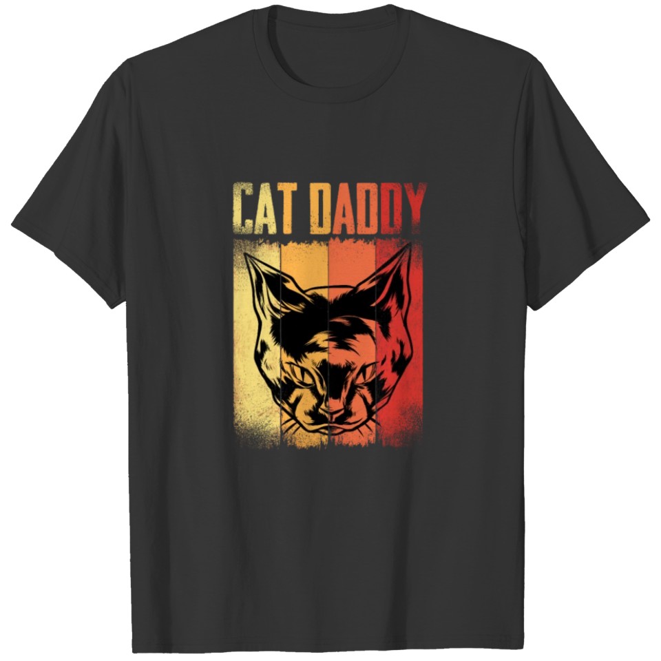 Cat Daddy Vintage Paw Lover Men Birthday Gift T-shirt