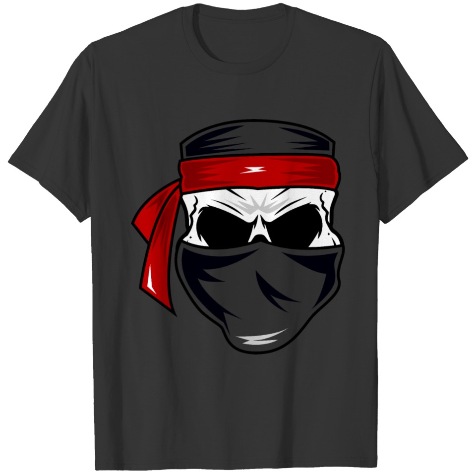 Skull bone Ninja Japan Red Gift T Shirts