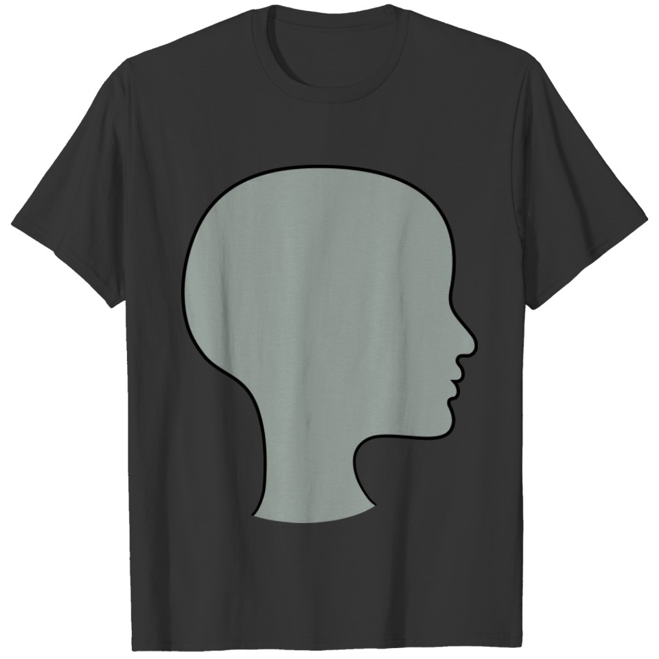 Gray head design T-shirt