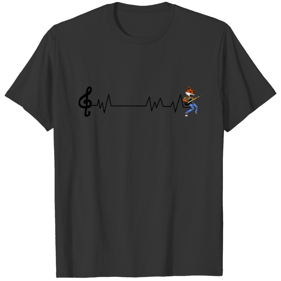 Heartbeat Guitarist Heartline EKG Guitar T-shirt