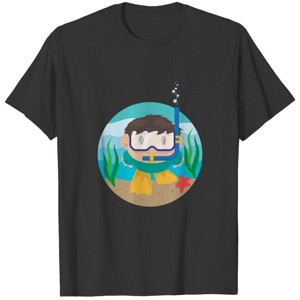 Diver Snorkeling Boy Scuba Diving Funny Gift Idea T-shirt