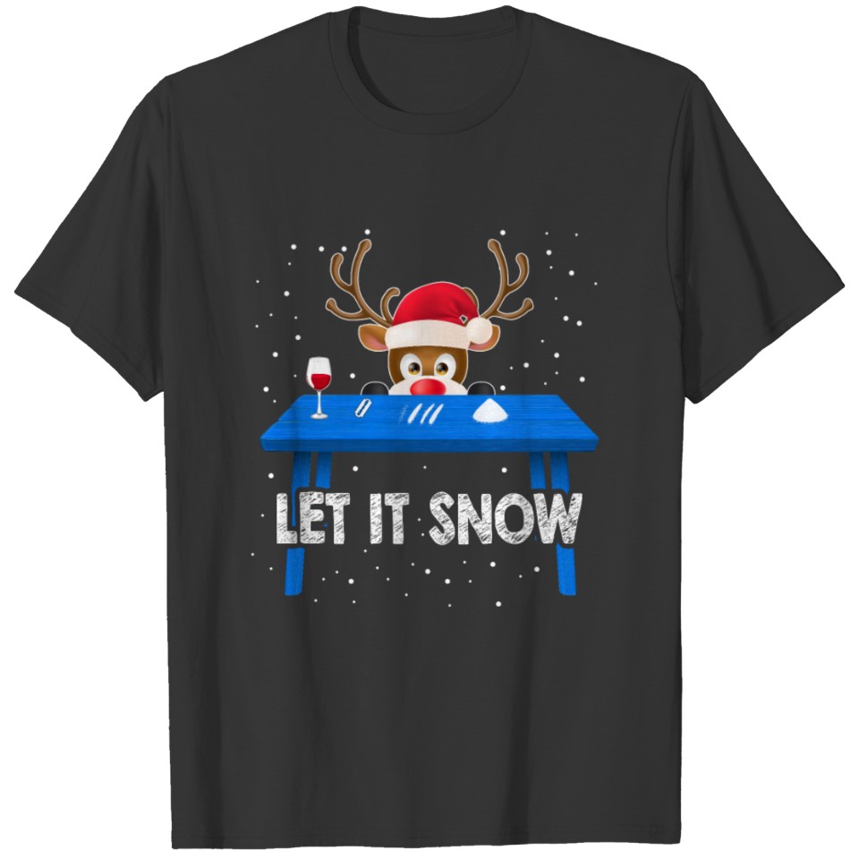 Cocaine Santa let it snow christmas gifts T-shirt