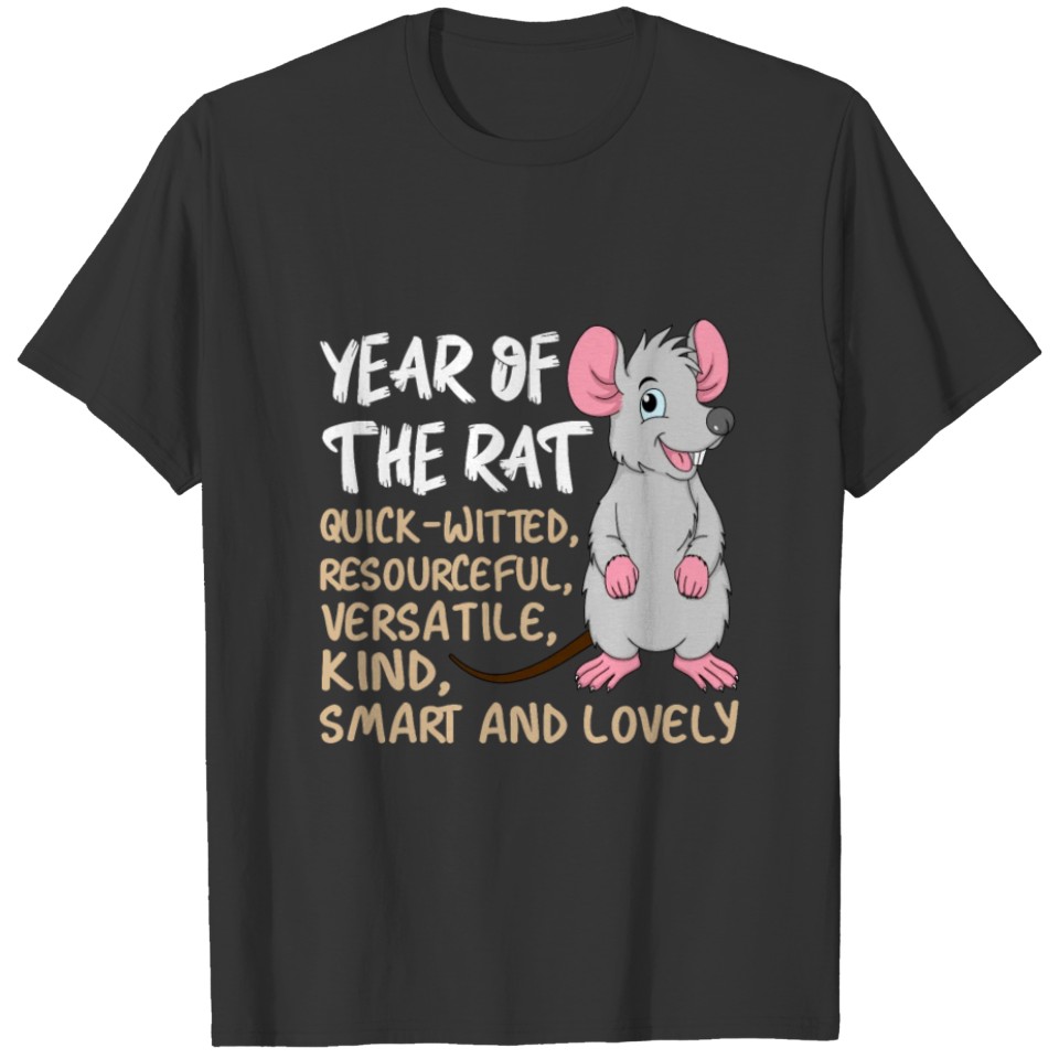Lunar Chinese Zodiac Year of the Rat gift for men T-shirt