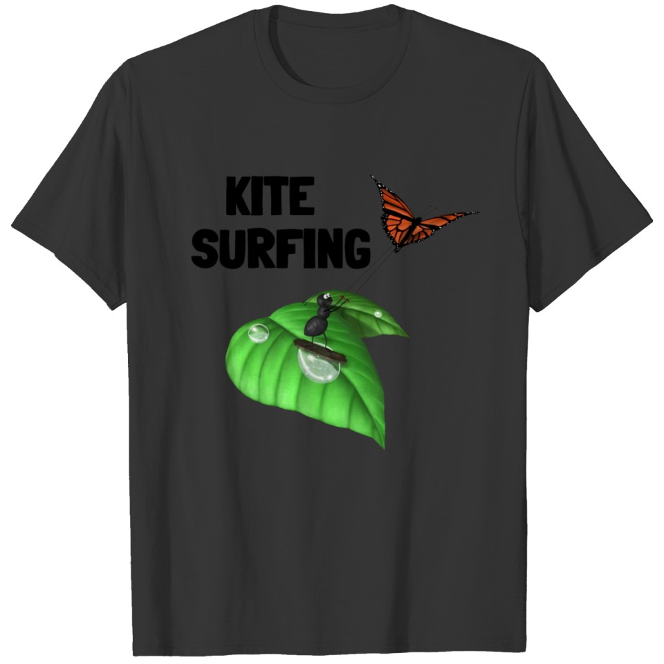 Kitesurfing Ant with Butterfly T-shirt