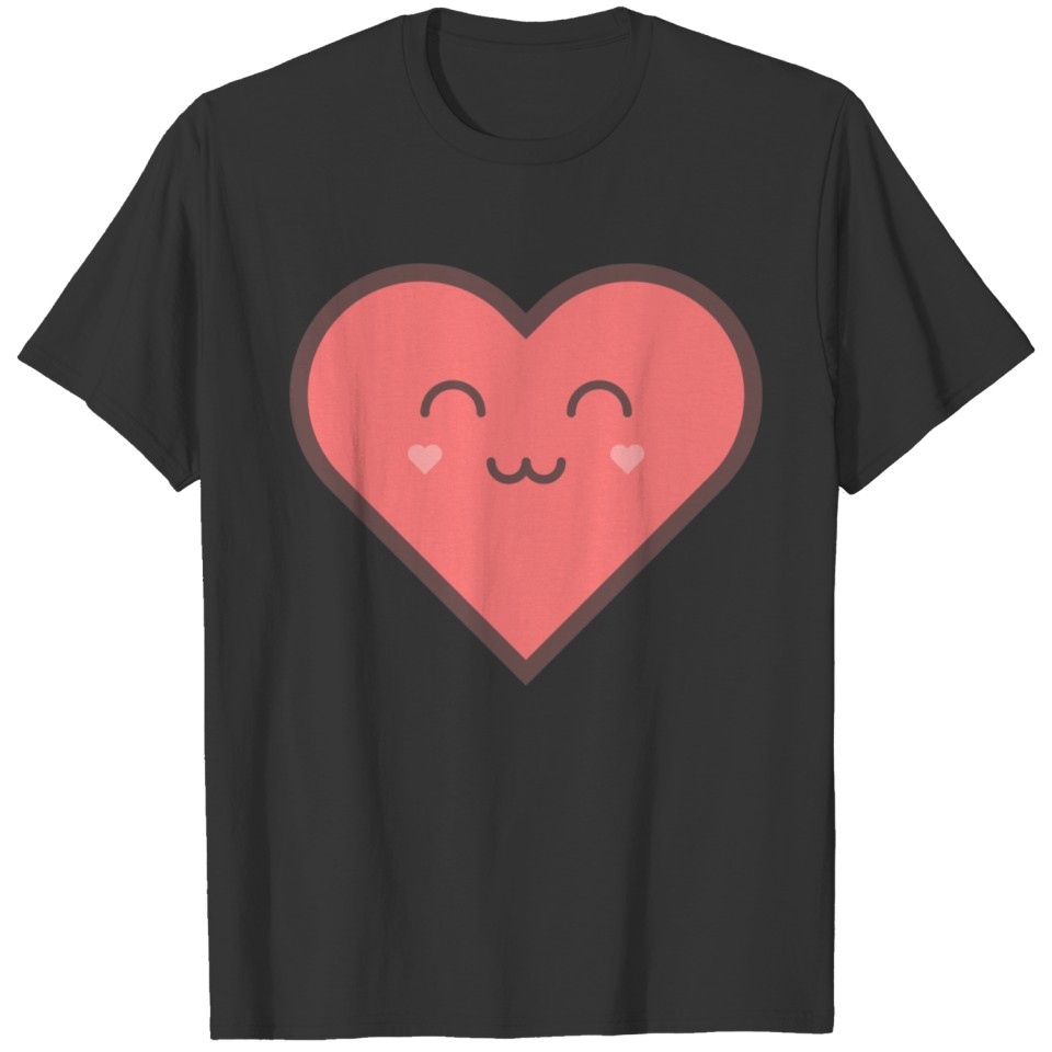 Sweet and cute heart with little heart cheeks T-shirt
