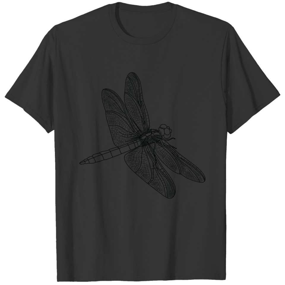 dragonfly in lines and black colour T Shirts
