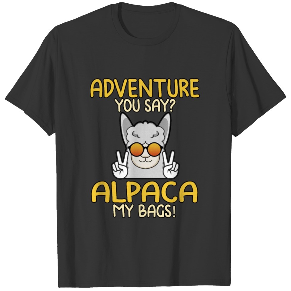 Alpaca Llama Sunglasses Adventure Pet Bag Present T-shirt