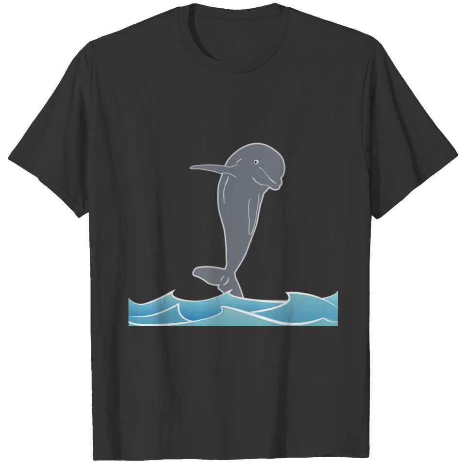 Jumping dolphin in the sea, aquatic animals, anima T-shirt
