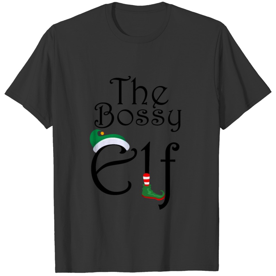 The Bossy Elf - Boss Christmas design T-shirt