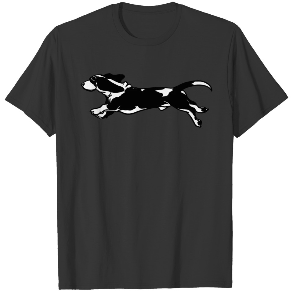 Basset Hound Jumping Running T-shirt