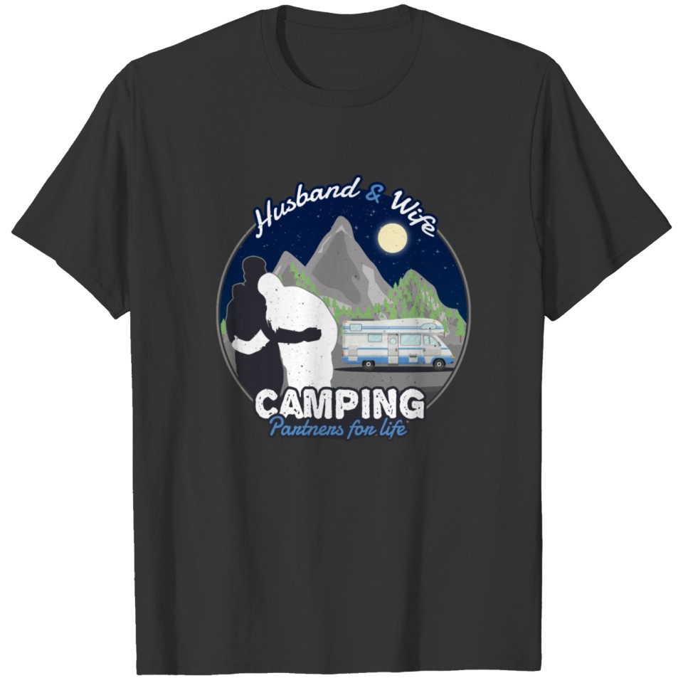 Partner Love Valentine's Day Gift idea Camping T-shirt