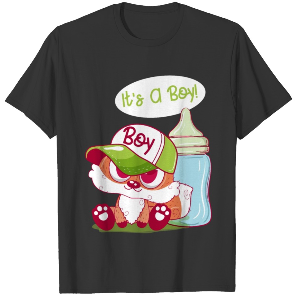 It's A Boy Cute Fox New Born Child Pregnancy Gift T Shirts