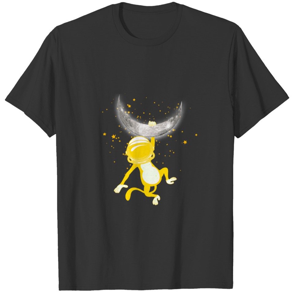 Astronaut monkey moon universe space travel T-shirt