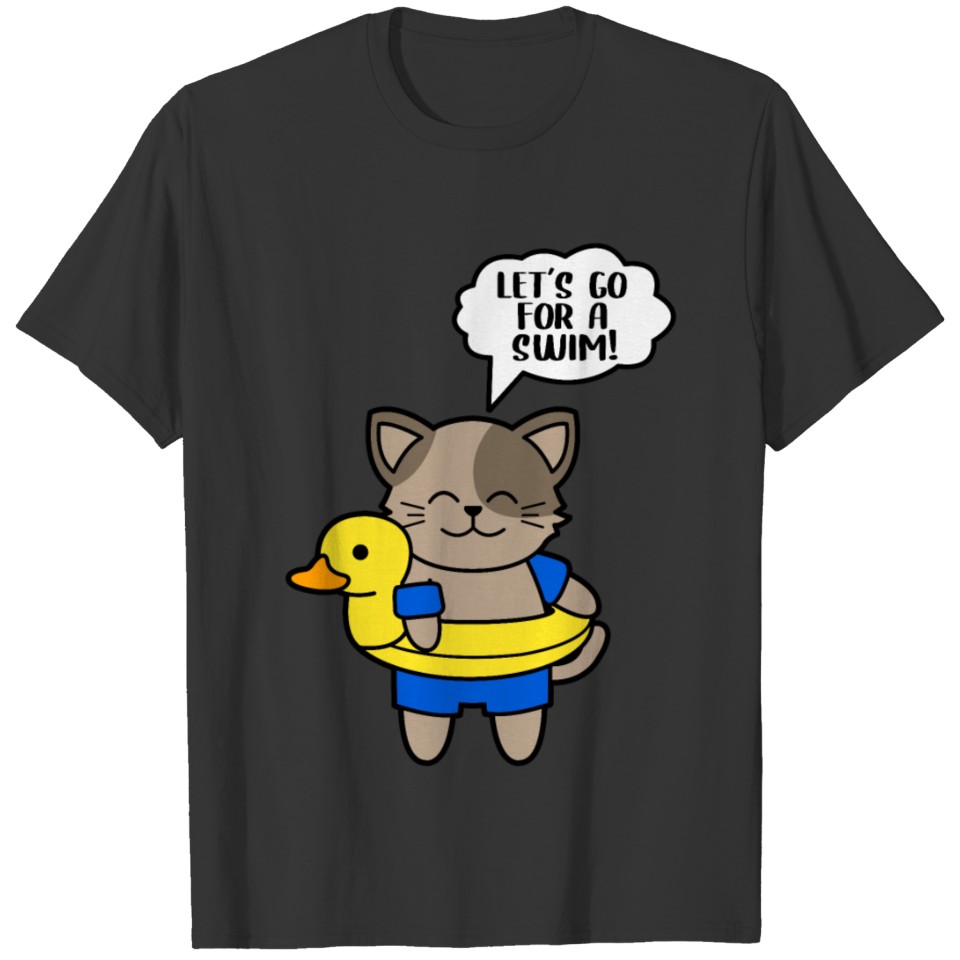 Swimming cat T-shirt