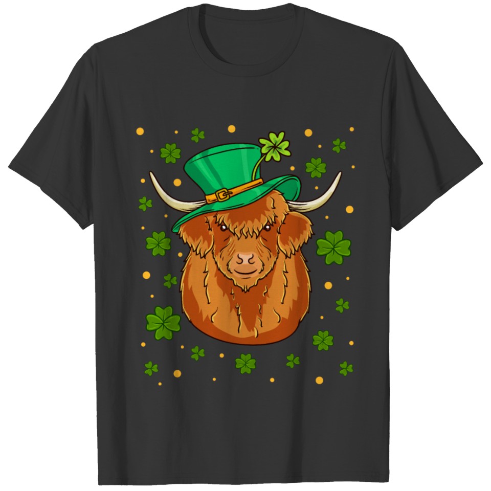 St Patrick's Day Highland Cow T-shirt