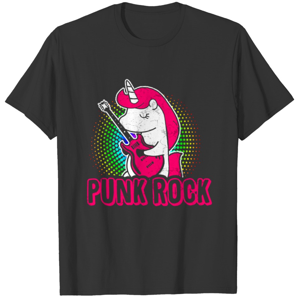 Punk Rock Music Unicorn Girl Metal Rocker Gift T Shirts