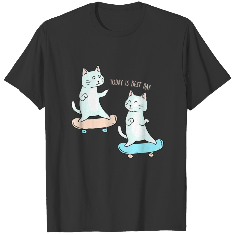 Cat Cute Youth Skateboard T Shirts