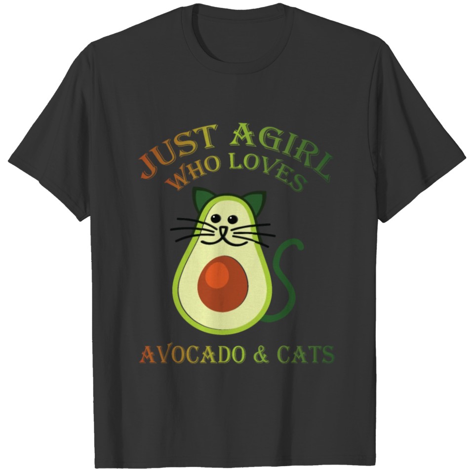 Just A Girl Who Loves Avocado & Cats Avocato Girls T-shirt