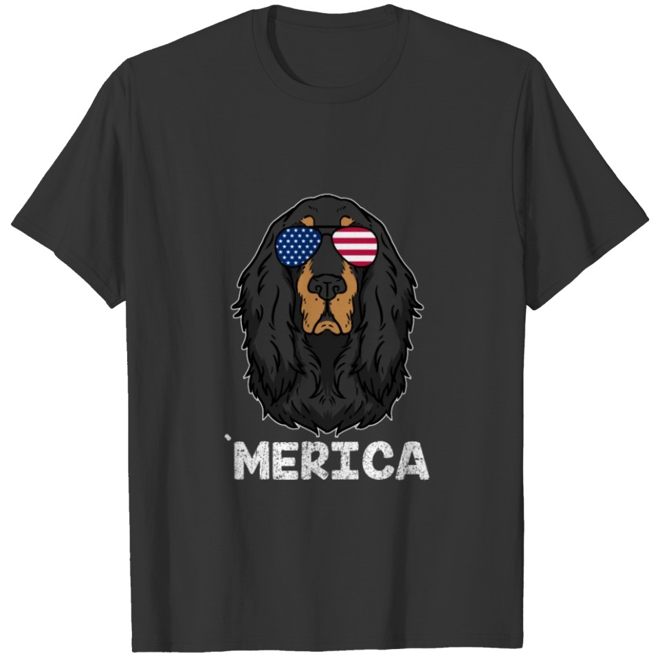 Patriotic America Gordon Setter Dog Owner Gift T-shirt