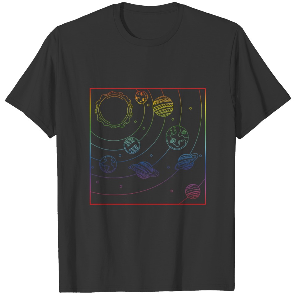Colorful Universe Planets Galaxy Universe T Shirts