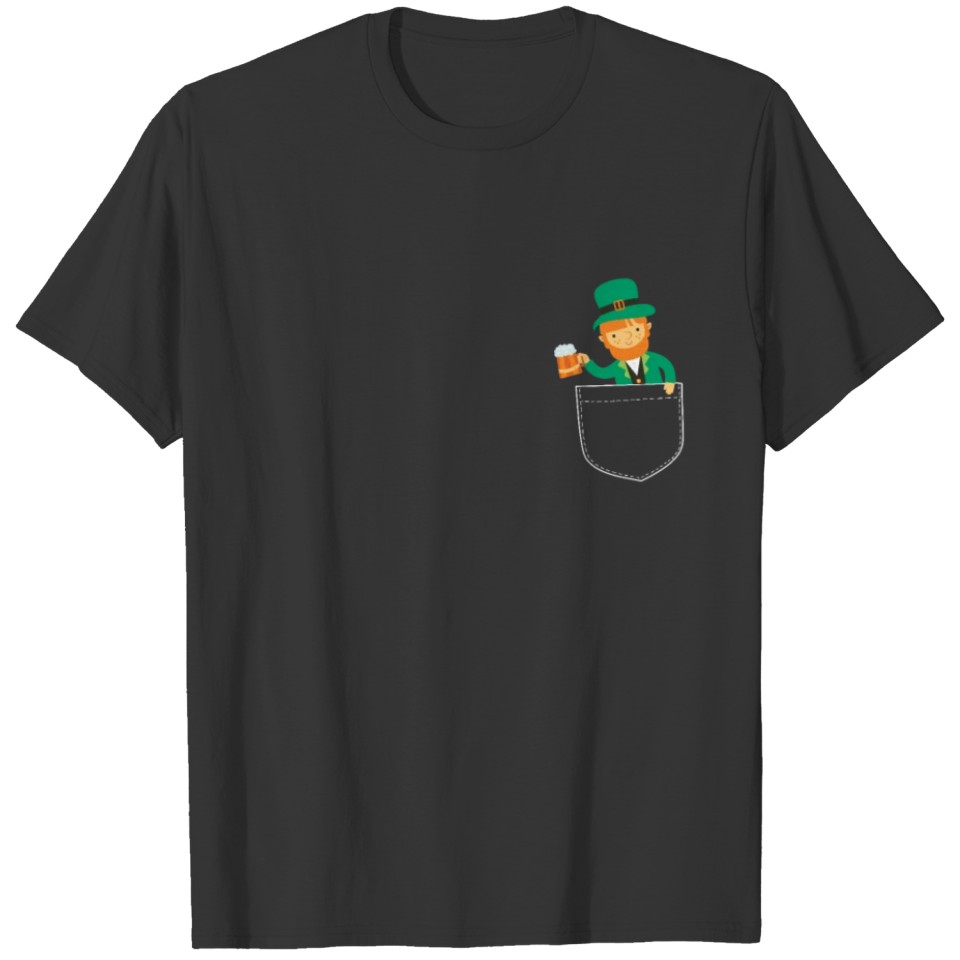 Pocket leprechaun paddy st patrick's day T-shirt