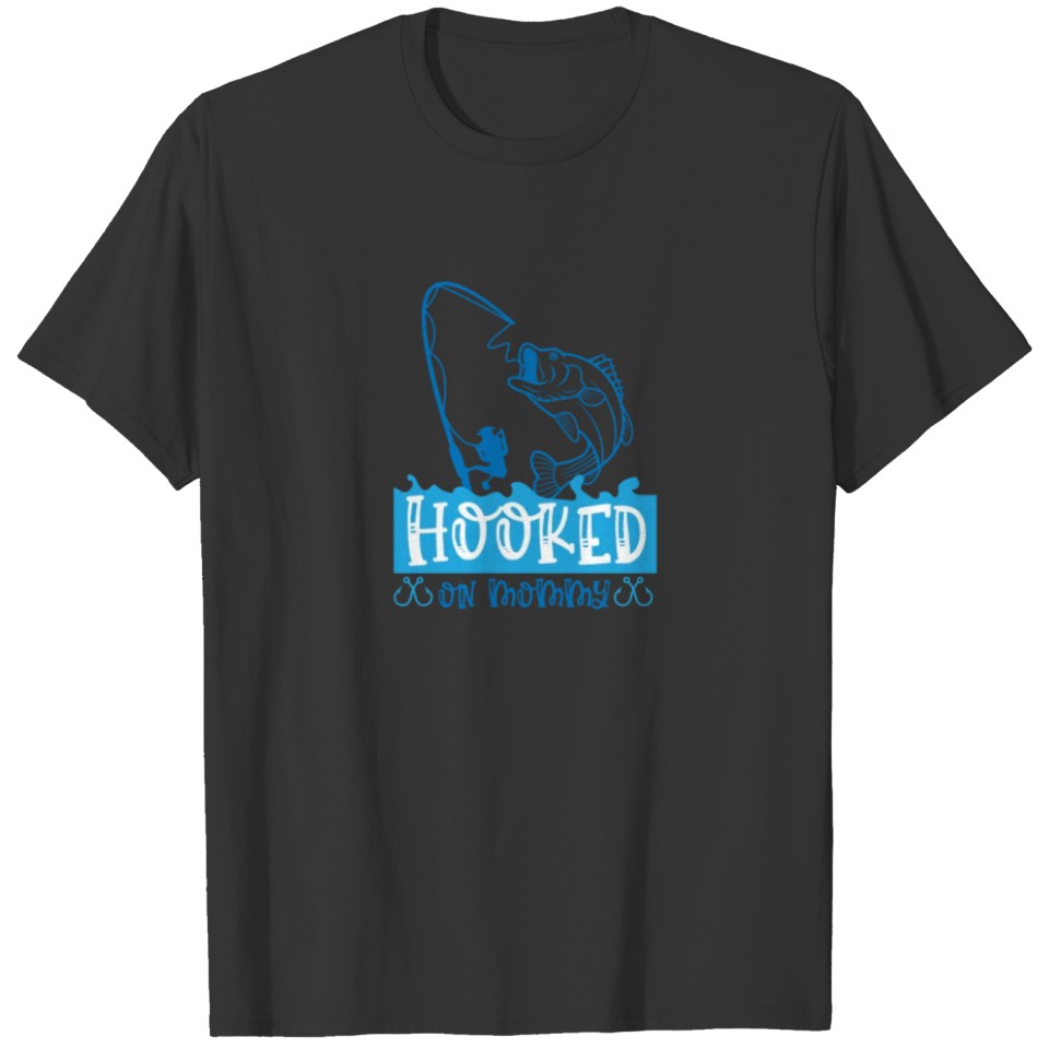 Fish Designs Hooked on Mommy T-shirt