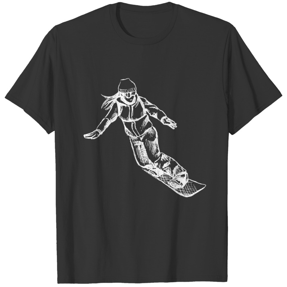 Snowboard Girl white T-shirt
