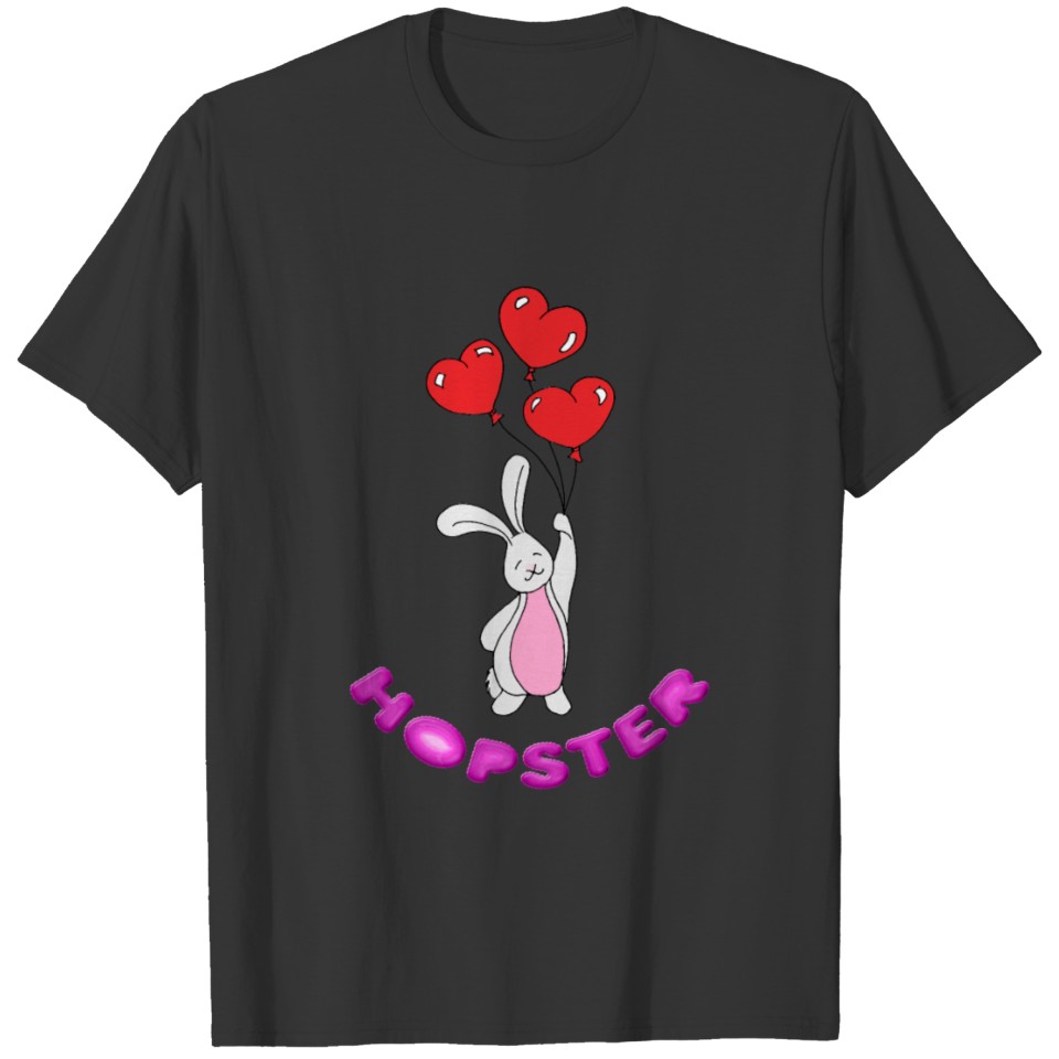 Cute Bunny Hopster Easter Men Women Daily Clothing T-shirt