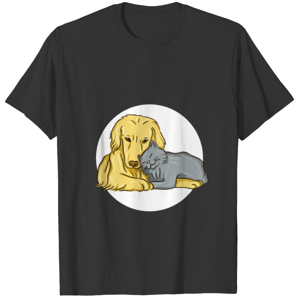 Cat owner pets dog owners love T-shirt