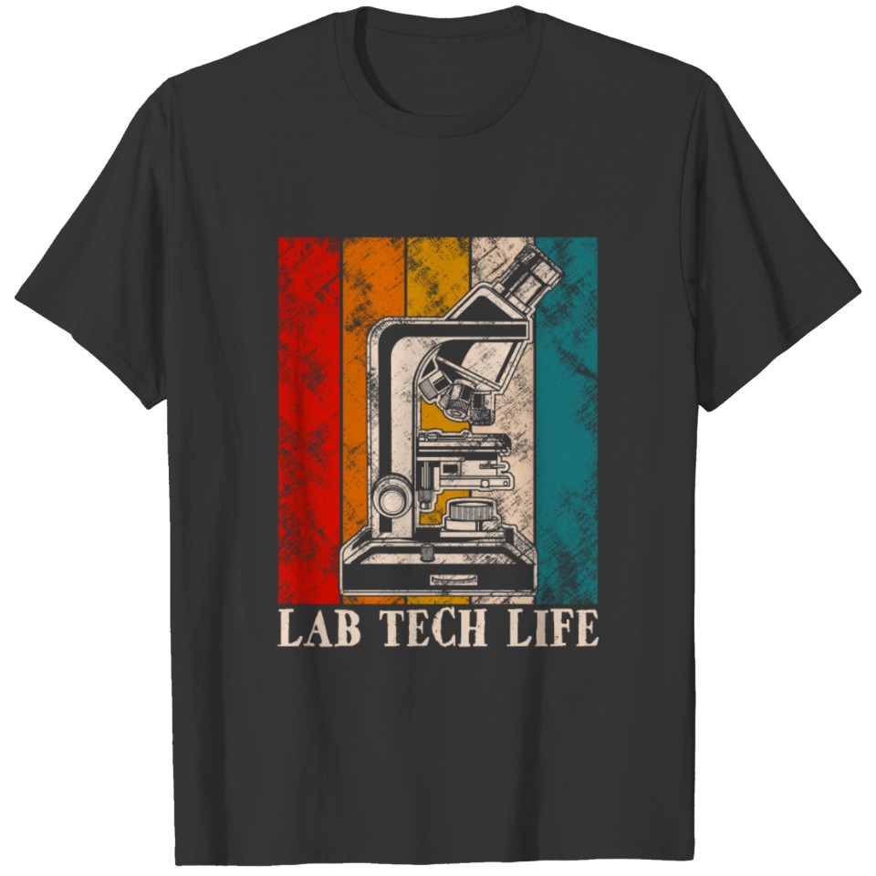 Vintage Biologist Gift Microscope Lab Tech Life T-shirt