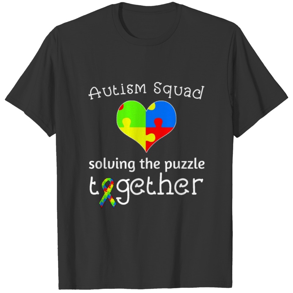 Autism Squad Rise Awareness Proud Ribbon Heart T-shirt
