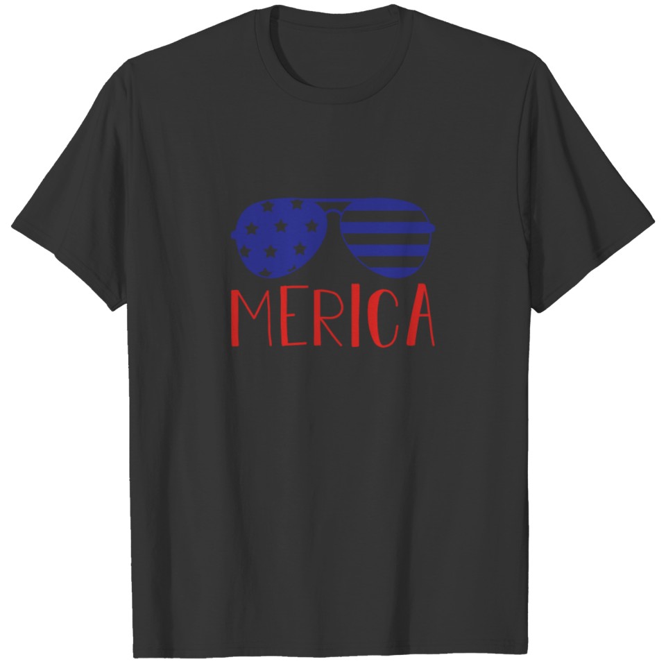 4th of July Merica Sunglasses Fourth of July T-shirt