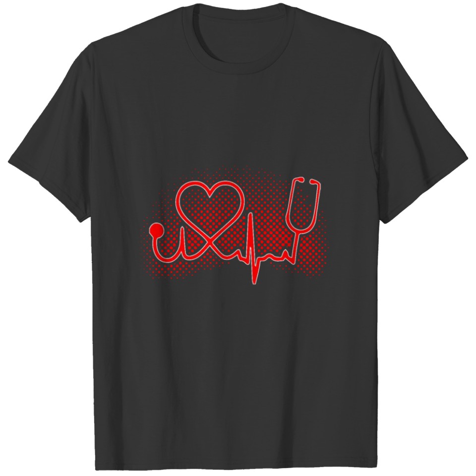 Geriatric nurse with heart T-shirt