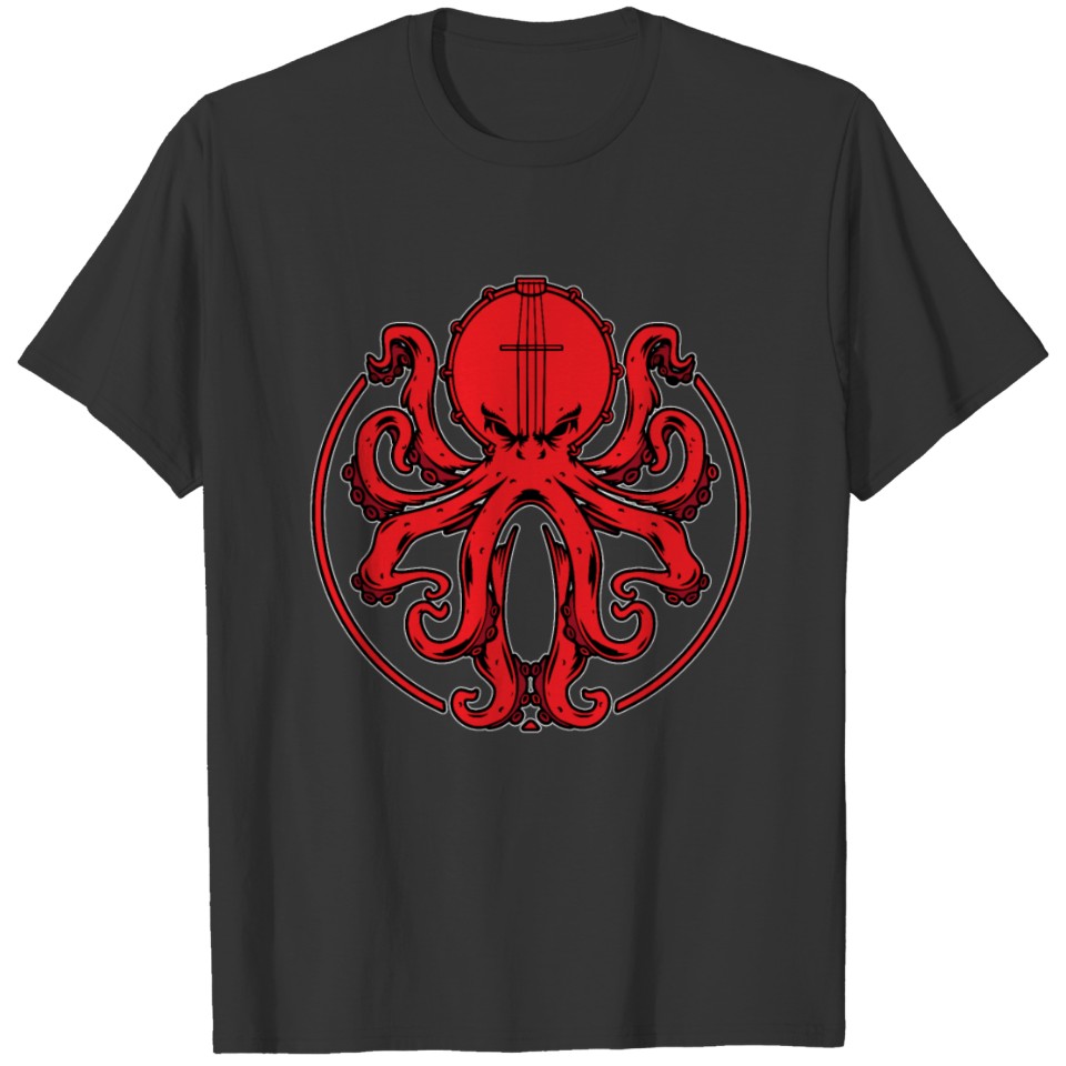 Kraken Bluegrass Banjo Gifts Country Music Octopus T-shirt