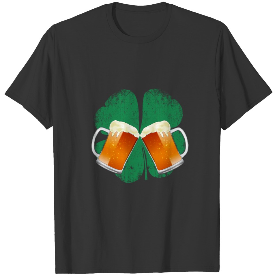 Irish Four Leaf Clover Beer Mugs T-shirt