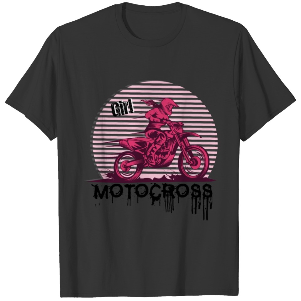 Motocross motorcycle girl woman T Shirts