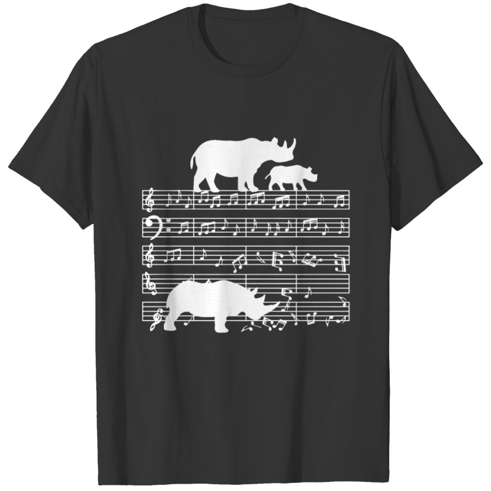 music teacher note musician Rhinoceros T-shirt